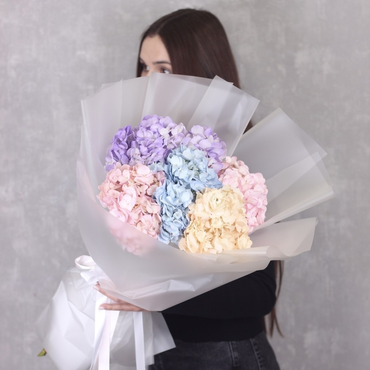 Букет из 5 гортензий